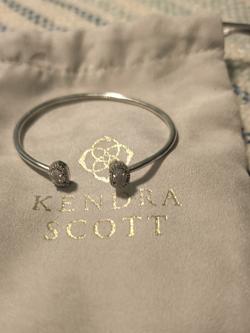 Kendra Scott Elton Silver Cuff Bracelet In Iridescent